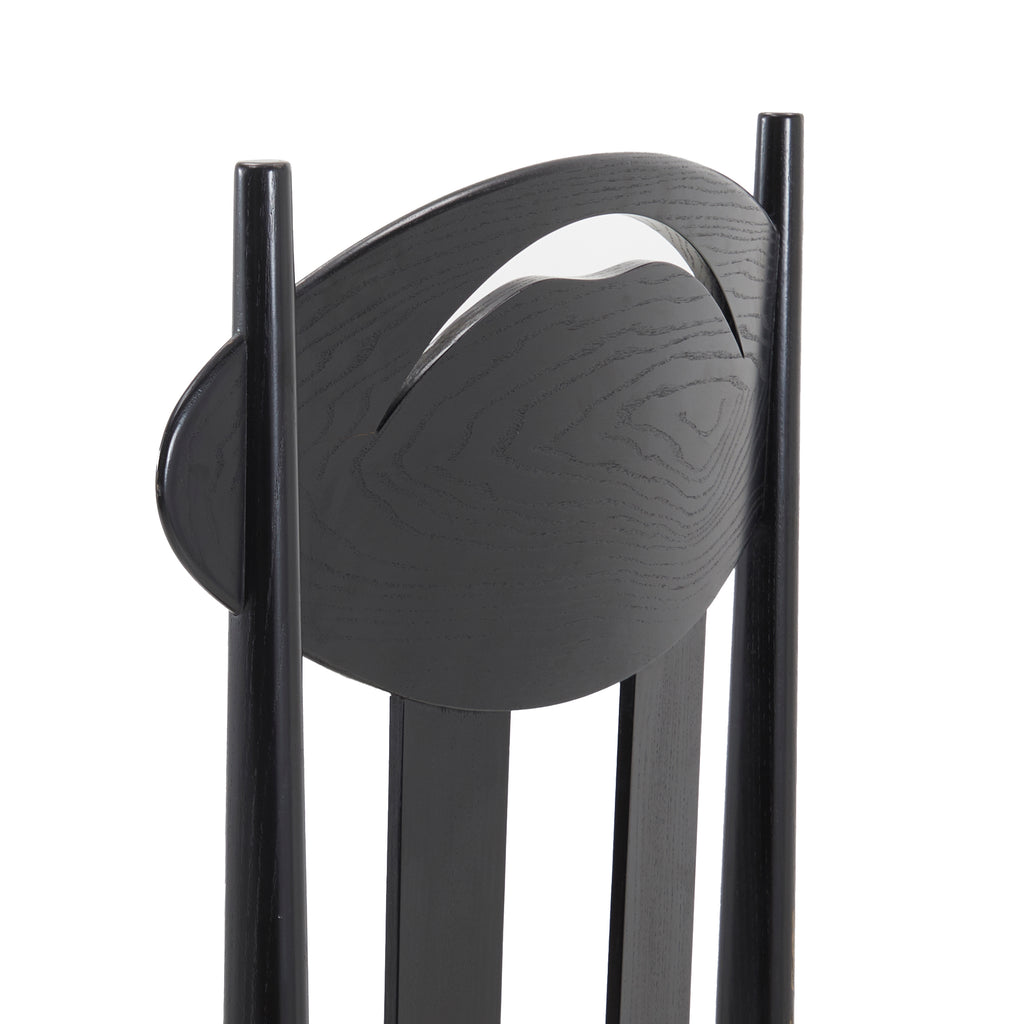 Black Wood High Back Modern Gothic Dining Chair