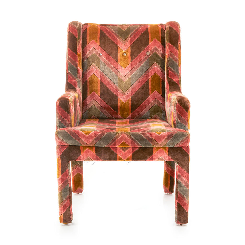Multi-Colored Velvet Carpet Arm Chair