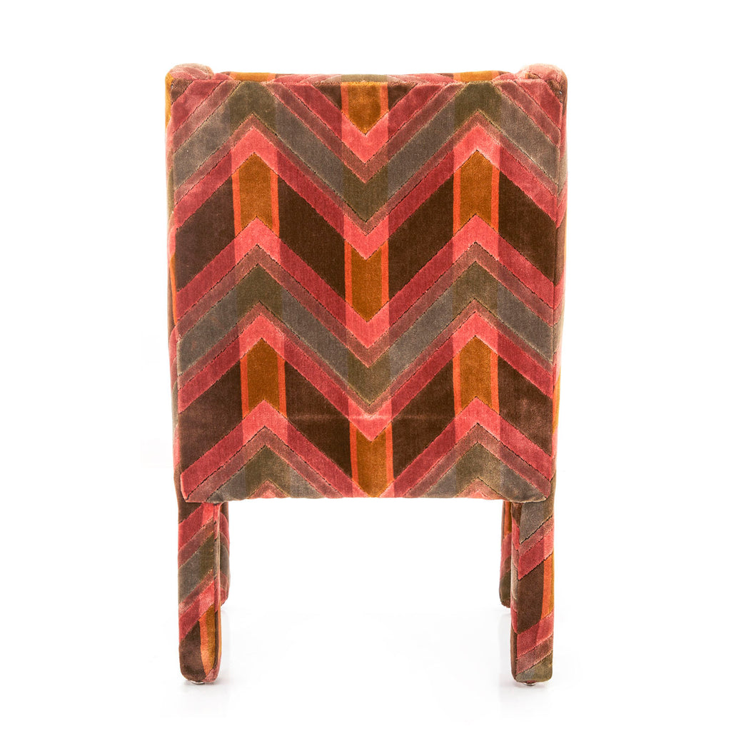 Multi-Colored Velvet Carpet Arm Chair