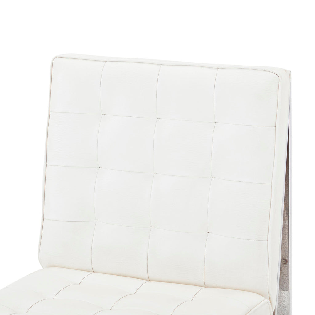 White Leather & Chrome Side Chair