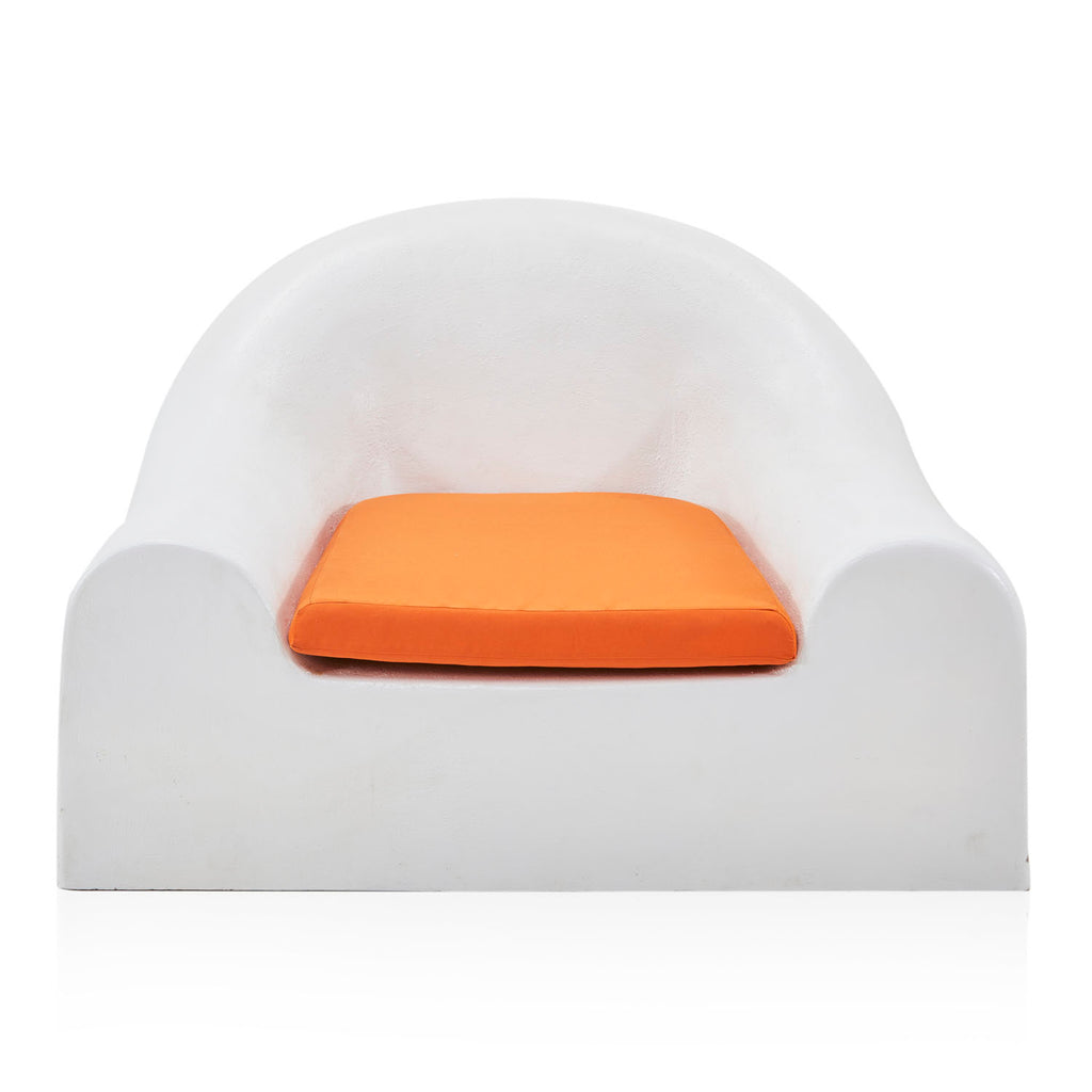 White & Orange Cushion Modern Mound Chair
