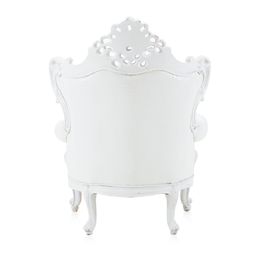 White Baroque Crocodile Arm Chair