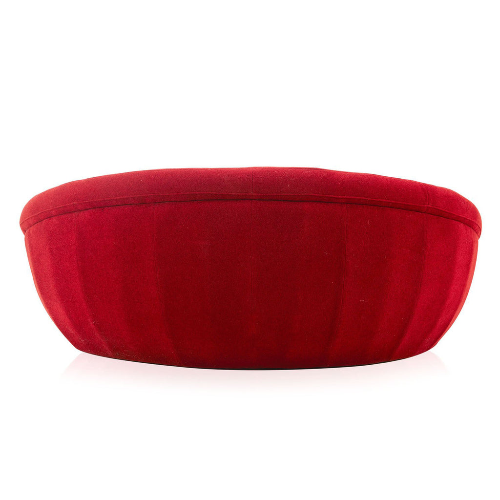 Huge Dark Red Round Saucer Lounge Sofa