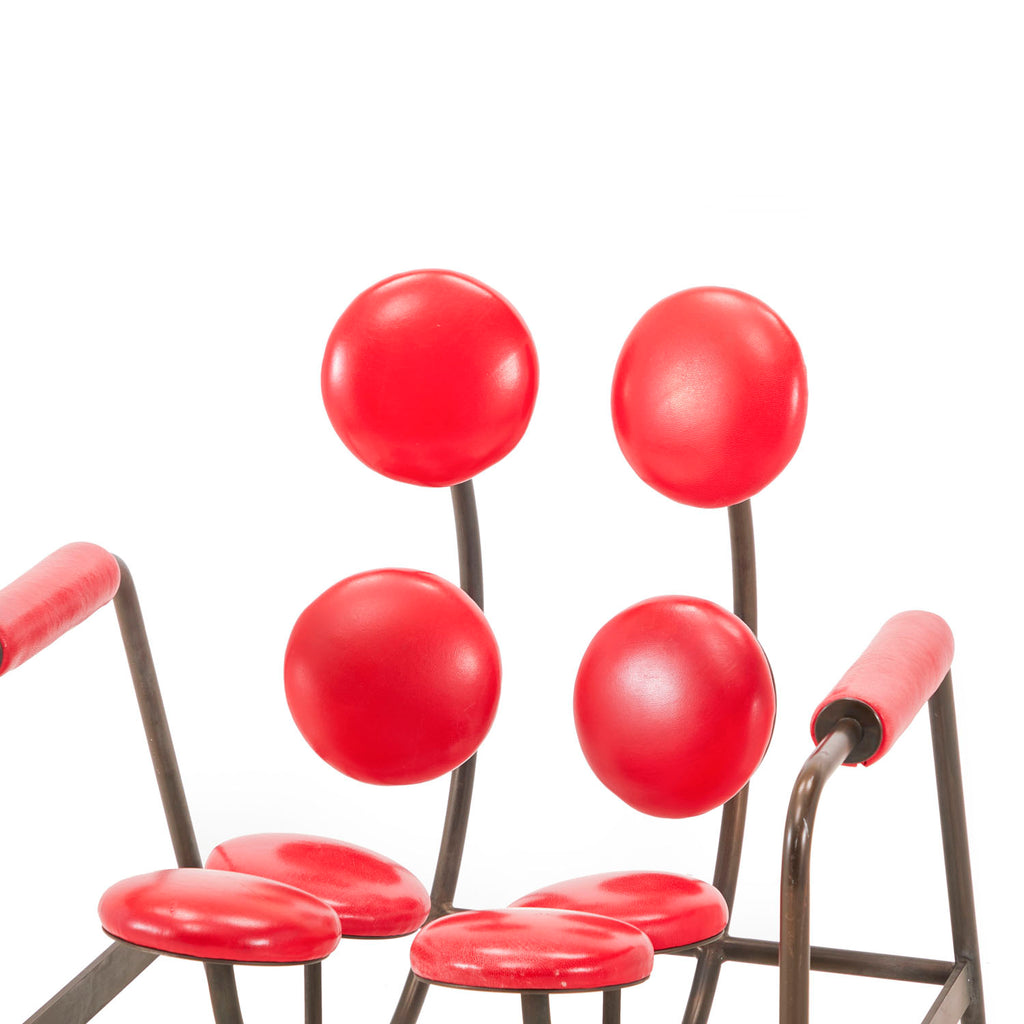 Red Leather Marshmallow Arm Chair