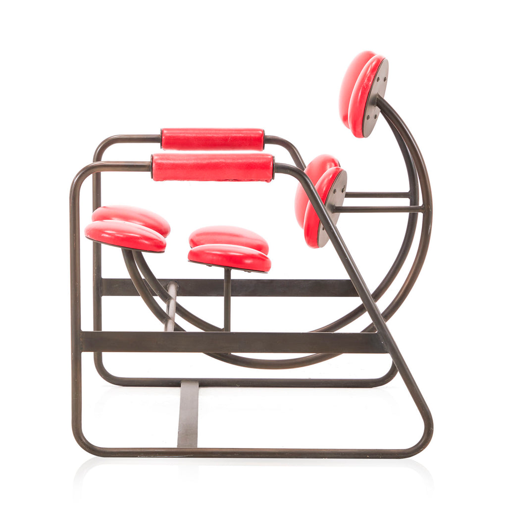 Red Leather Marshmallow Arm Chair