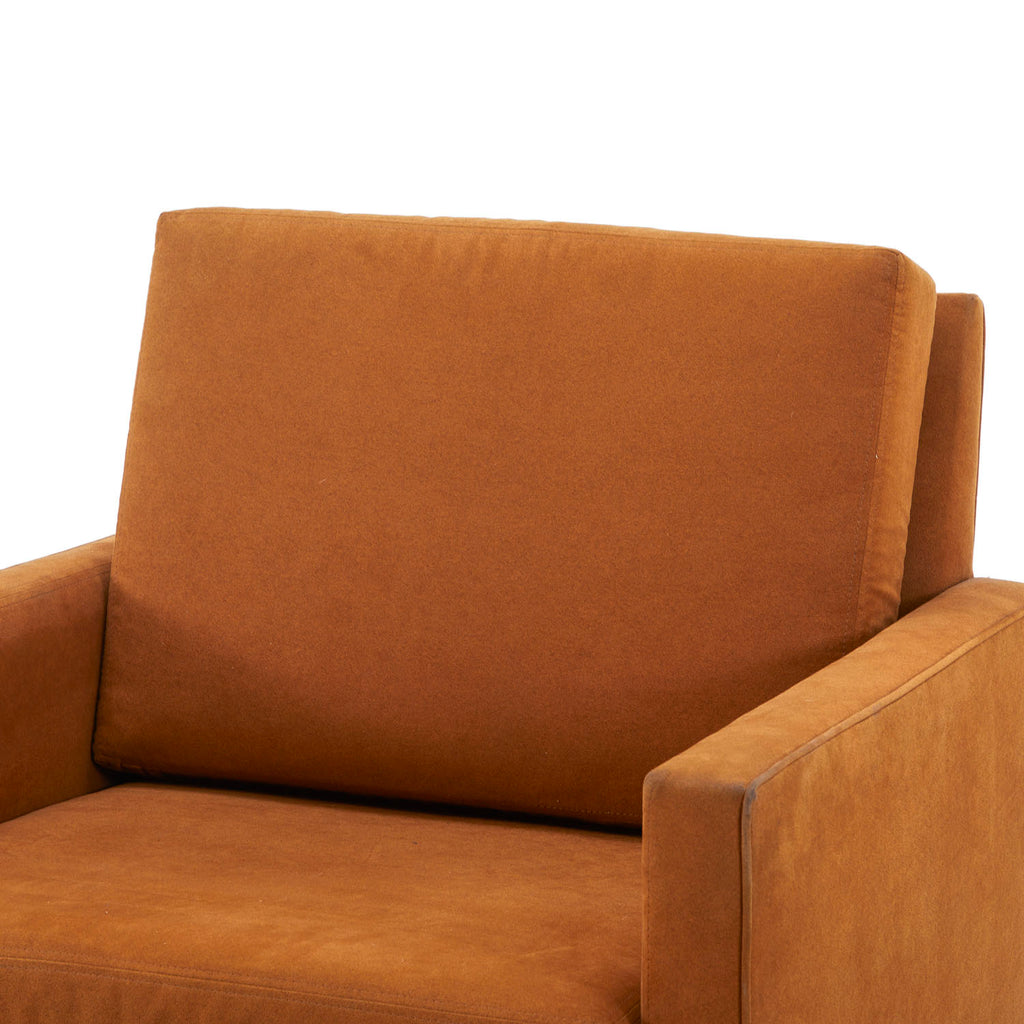 Brown Suede Arm Chair