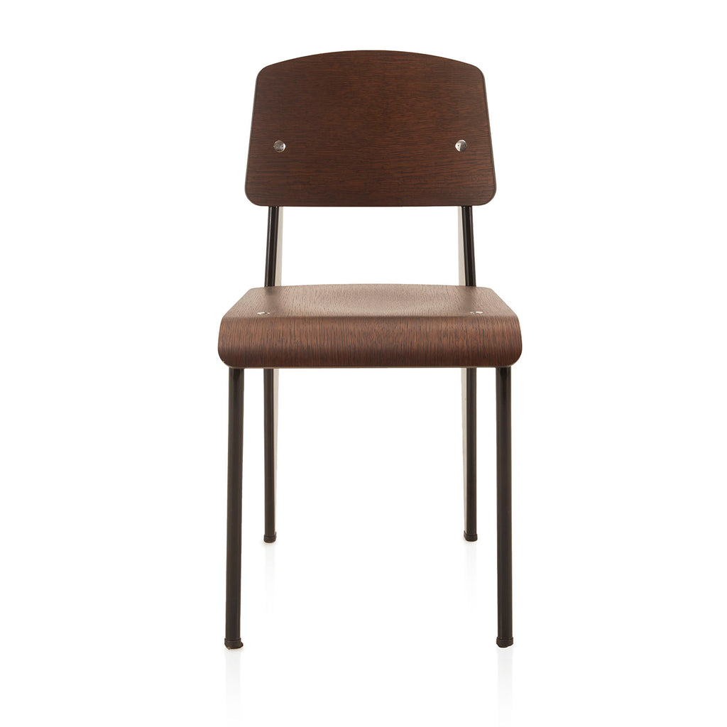 Wood & Black Metal Prouve Dining Chair
