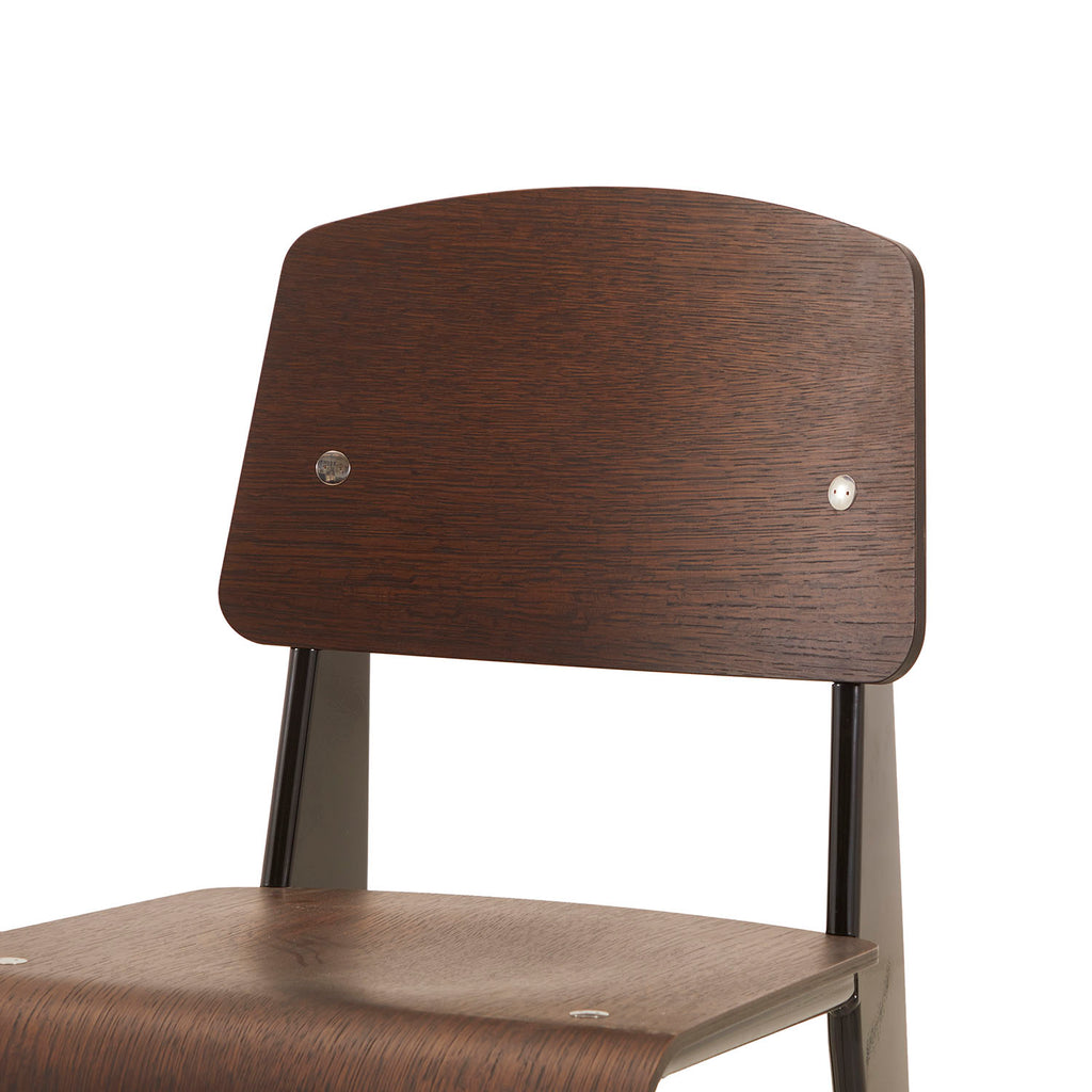 Wood & Black Metal Prouve Dining Chair