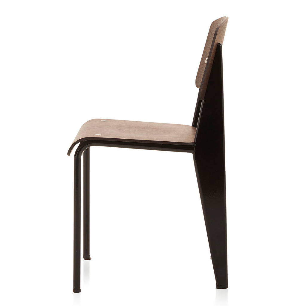 Wood & Black Metal Prouve Dining Chair