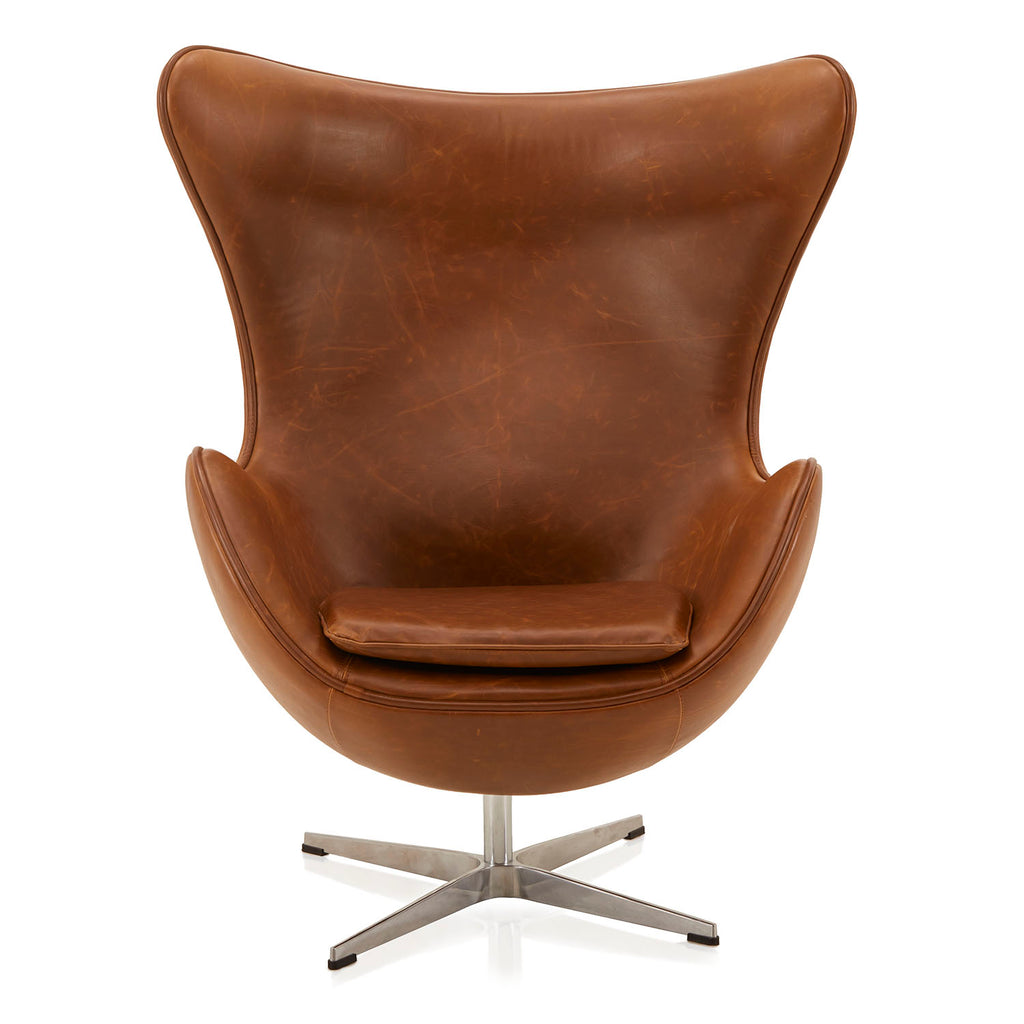 Brown Leather Egg Chair