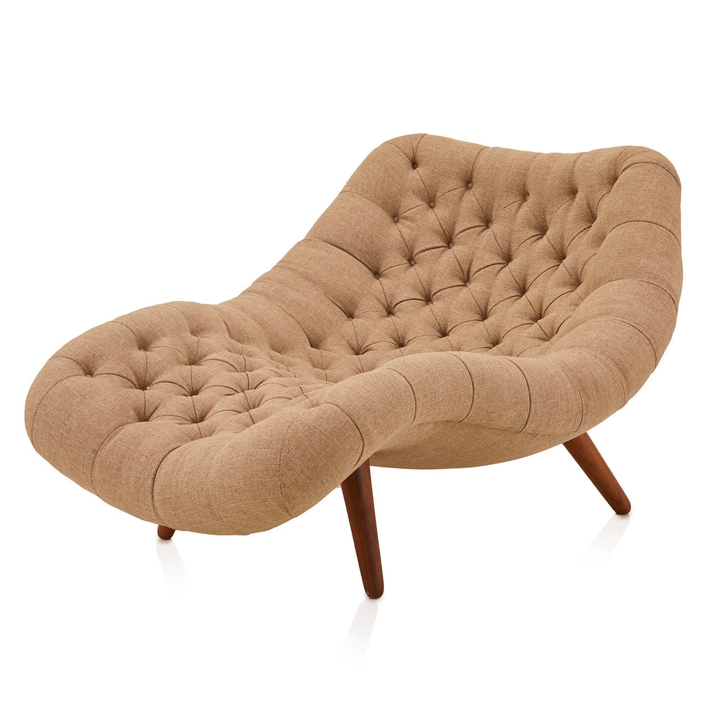 Beige Tan Tufted Brasilia Chaise