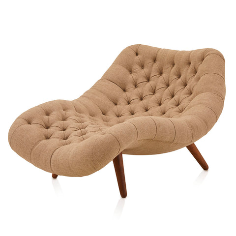 Beige Tan Tufted Brasilia Chaise
