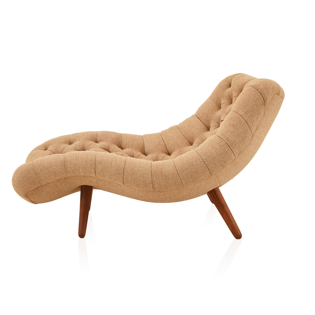 Beige Tan Tufted Brasilia Chaise