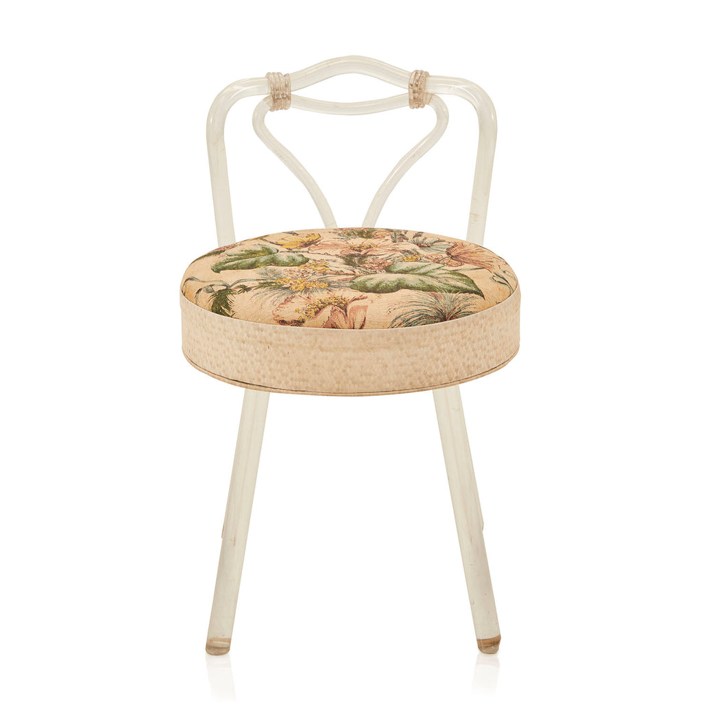 Floral Lucite Stool