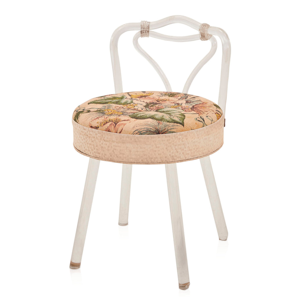 Floral Lucite Stool