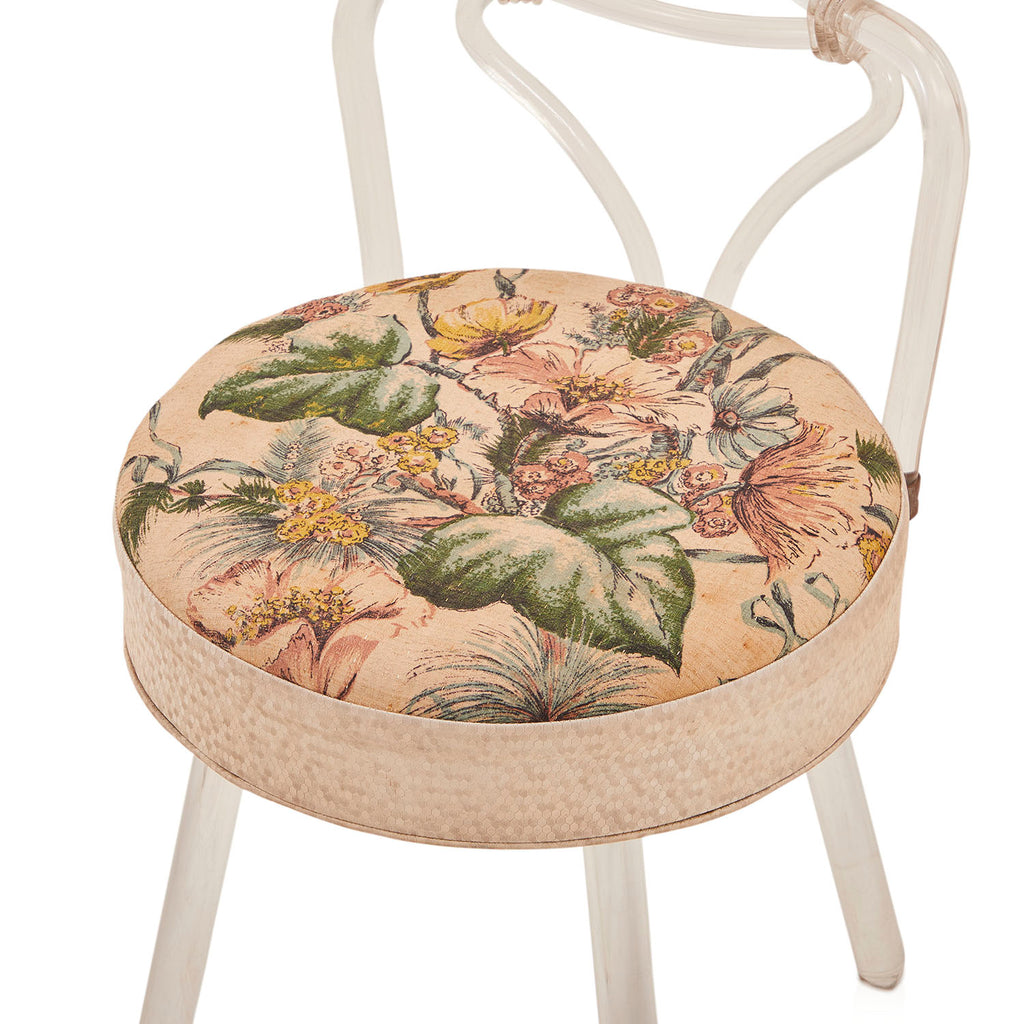Floral Lucite Stool