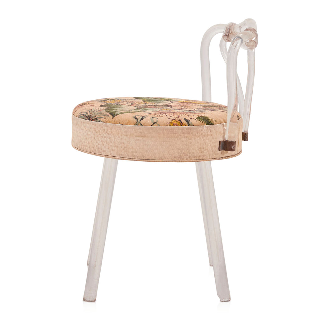 Floral Lucite Stool