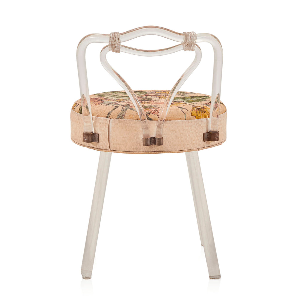 Floral Lucite Stool