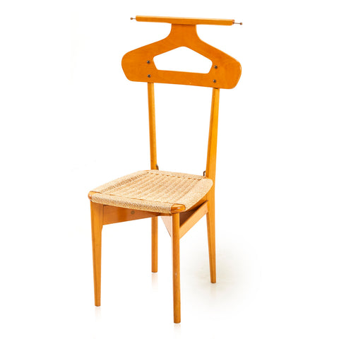 Wood & Wicker Coat Hanger Chair