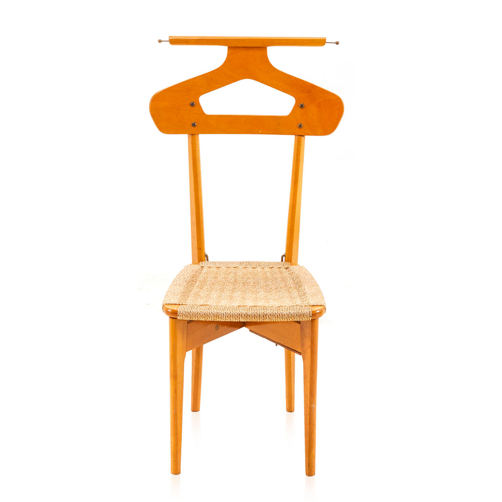 Wood & Wicker Coat Hanger Chair