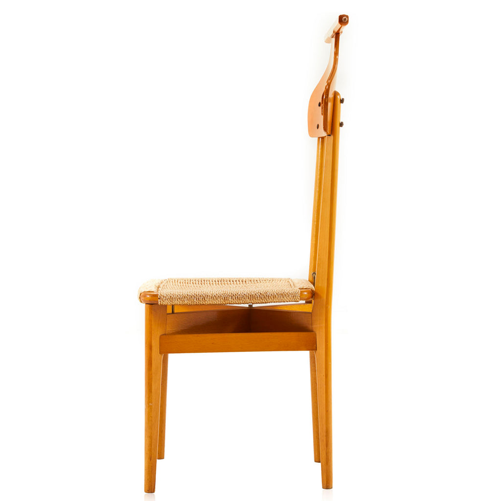 Wood & Wicker Coat Hanger Chair