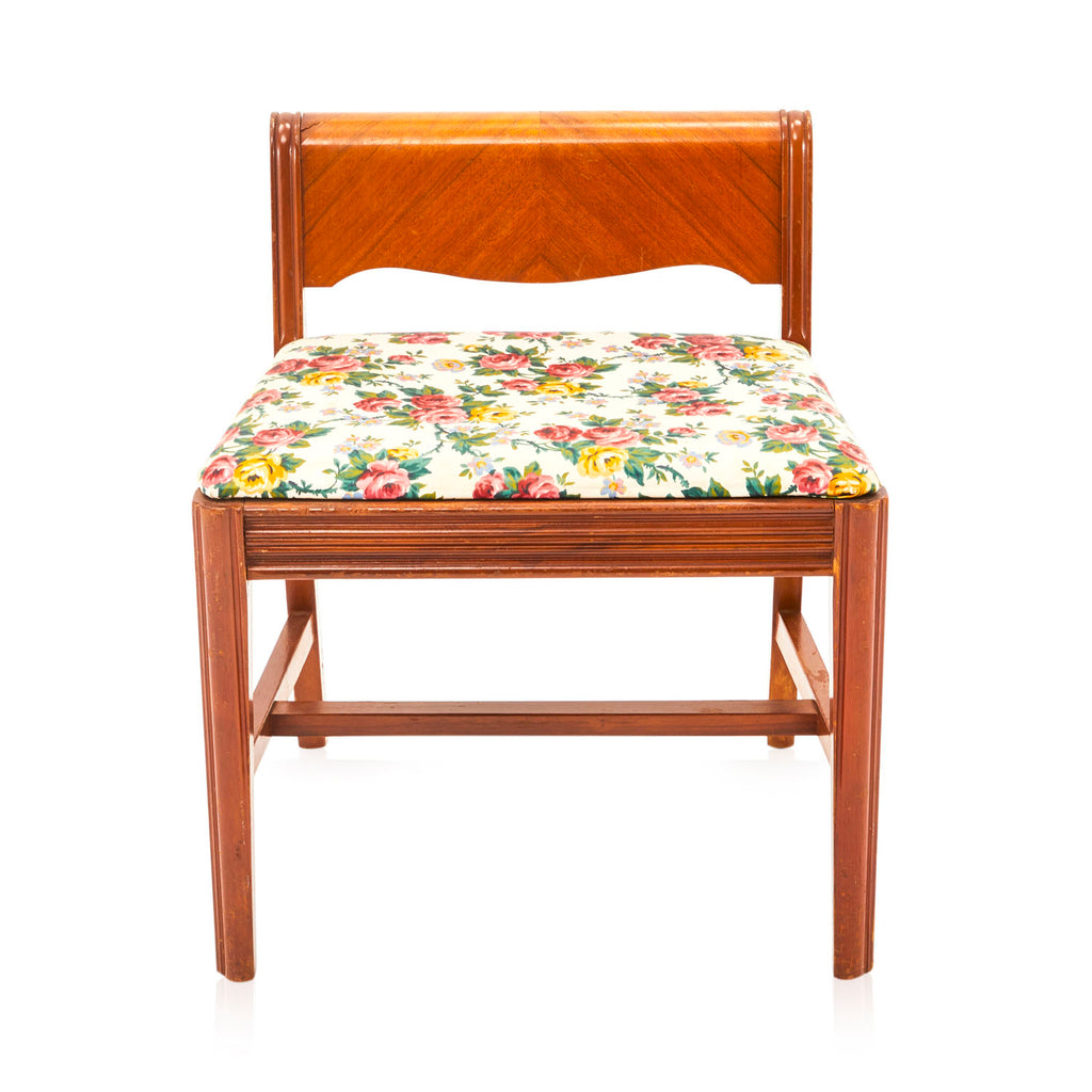 Floral Low Back Vanity Stool