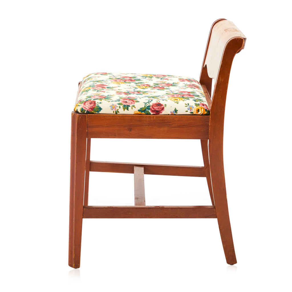 Floral Low Back Vanity Stool