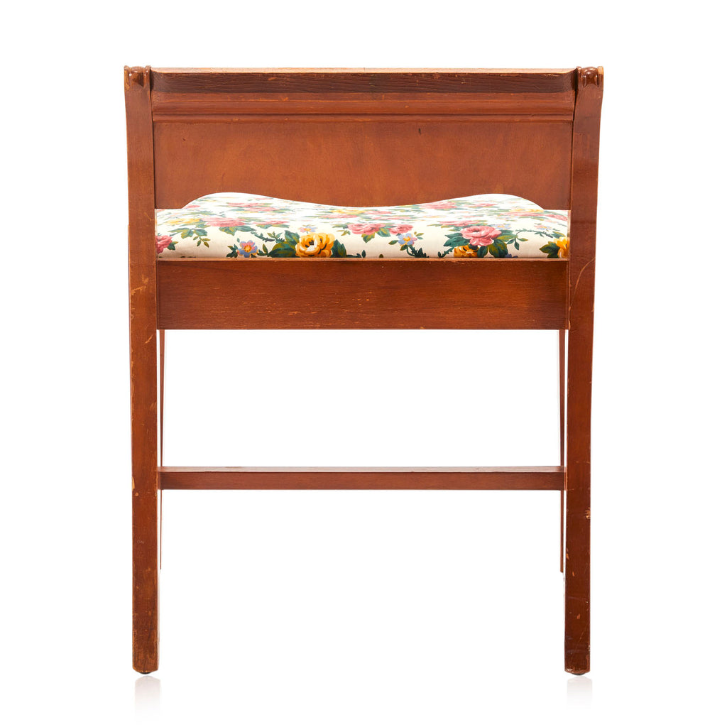 Floral Low Back Vanity Stool