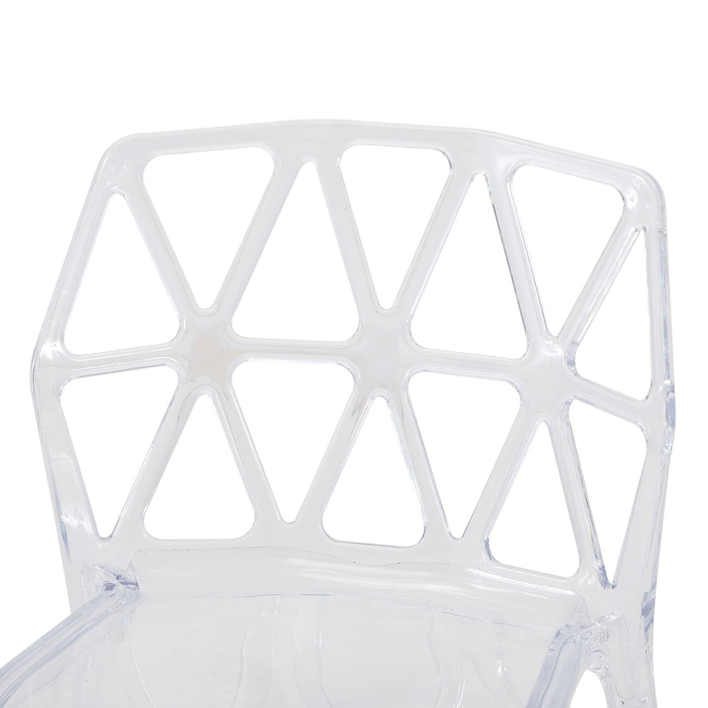 Lucite Clear Geometric Side Chair