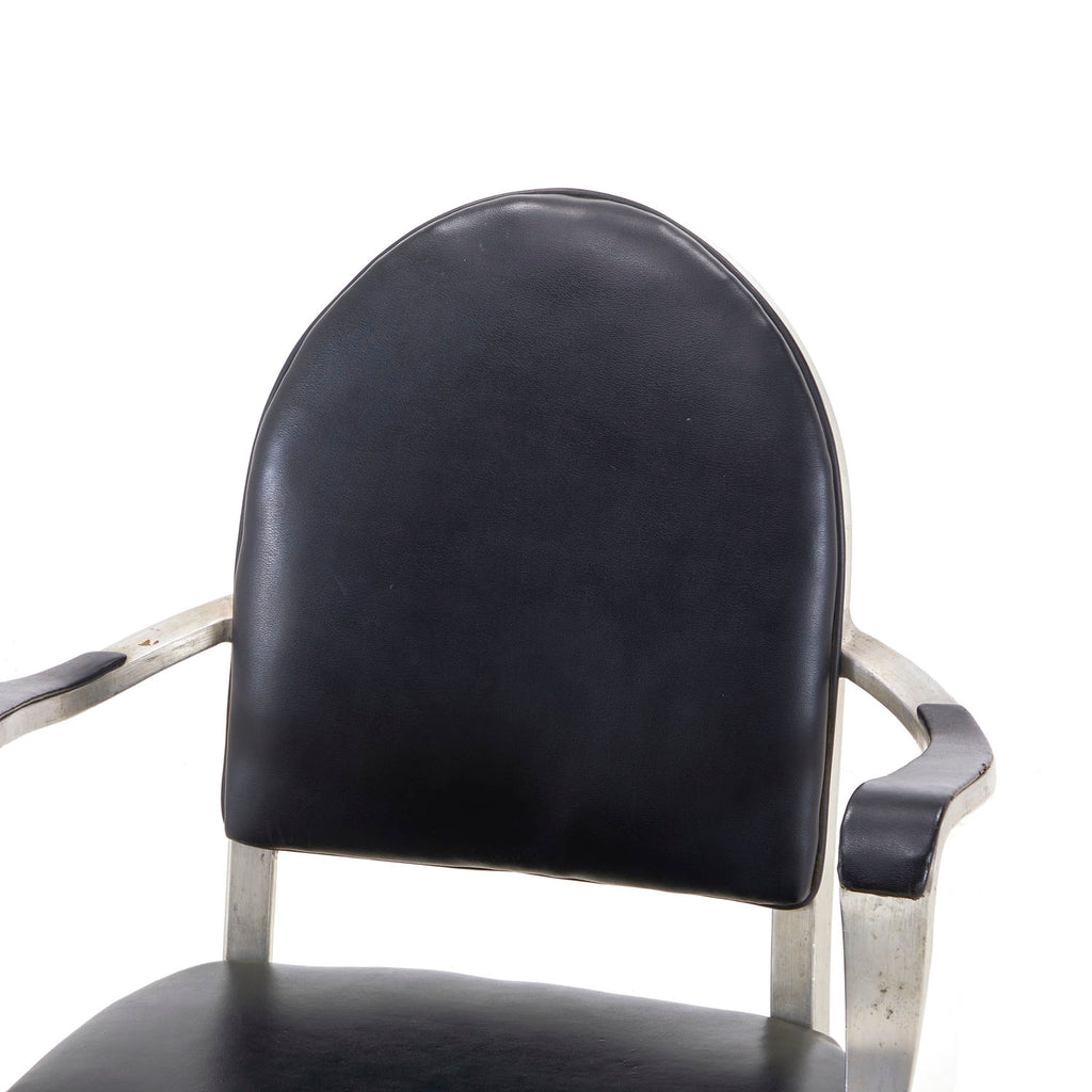 Black Leather Aluminum Arm Chair