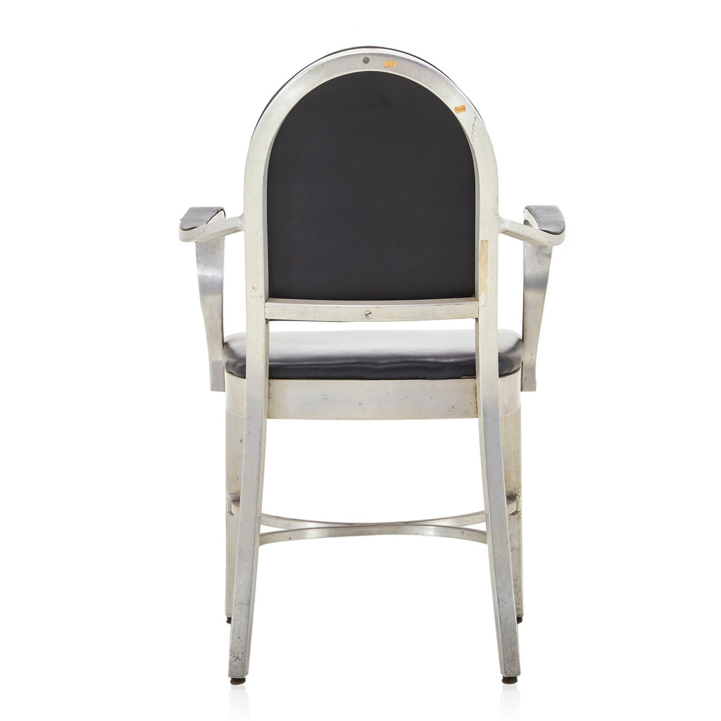 Black Leather Aluminum Arm Chair