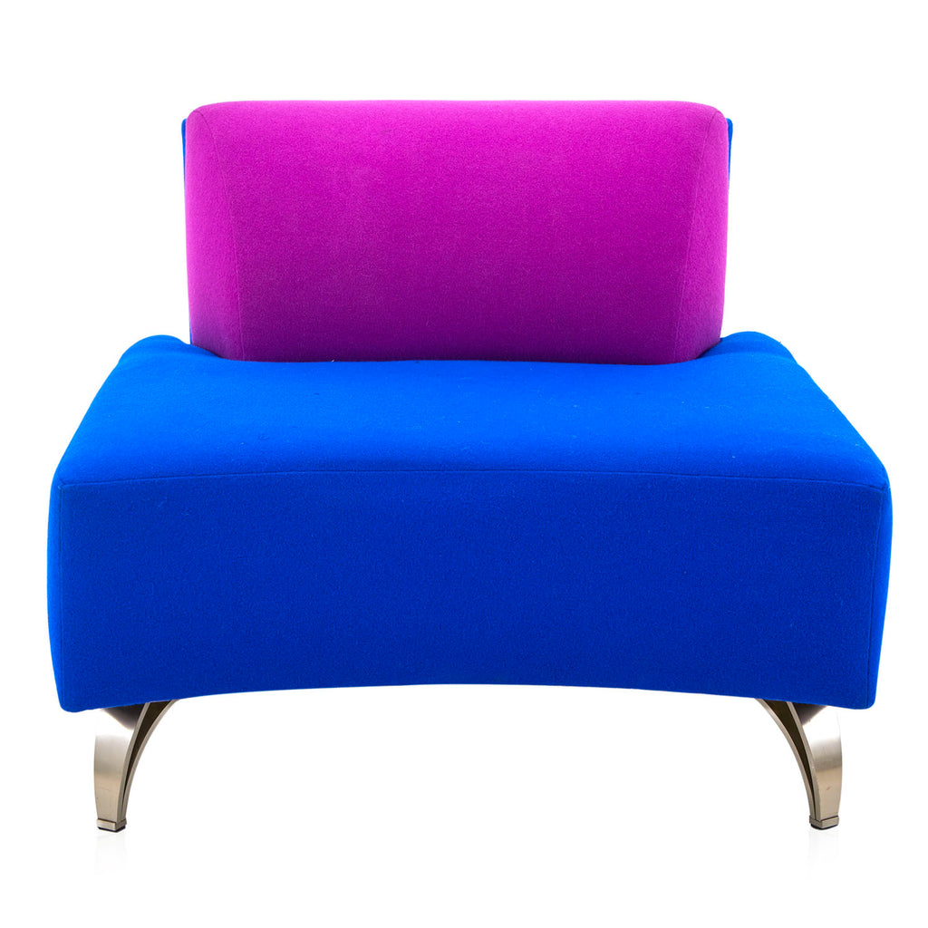 Blue & Purple Wide Modern Lounge Chair