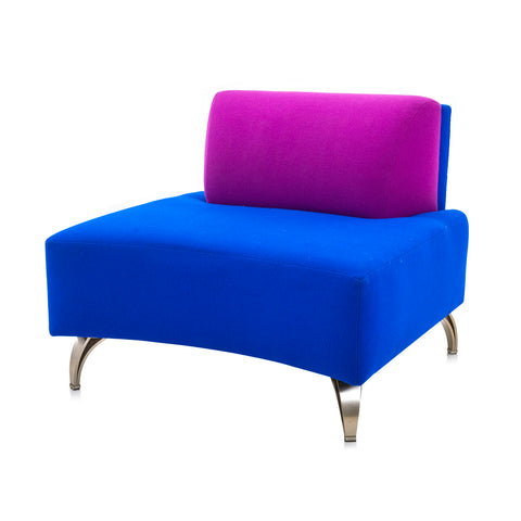 Blue & Purple Wide Modern Lounge Chair