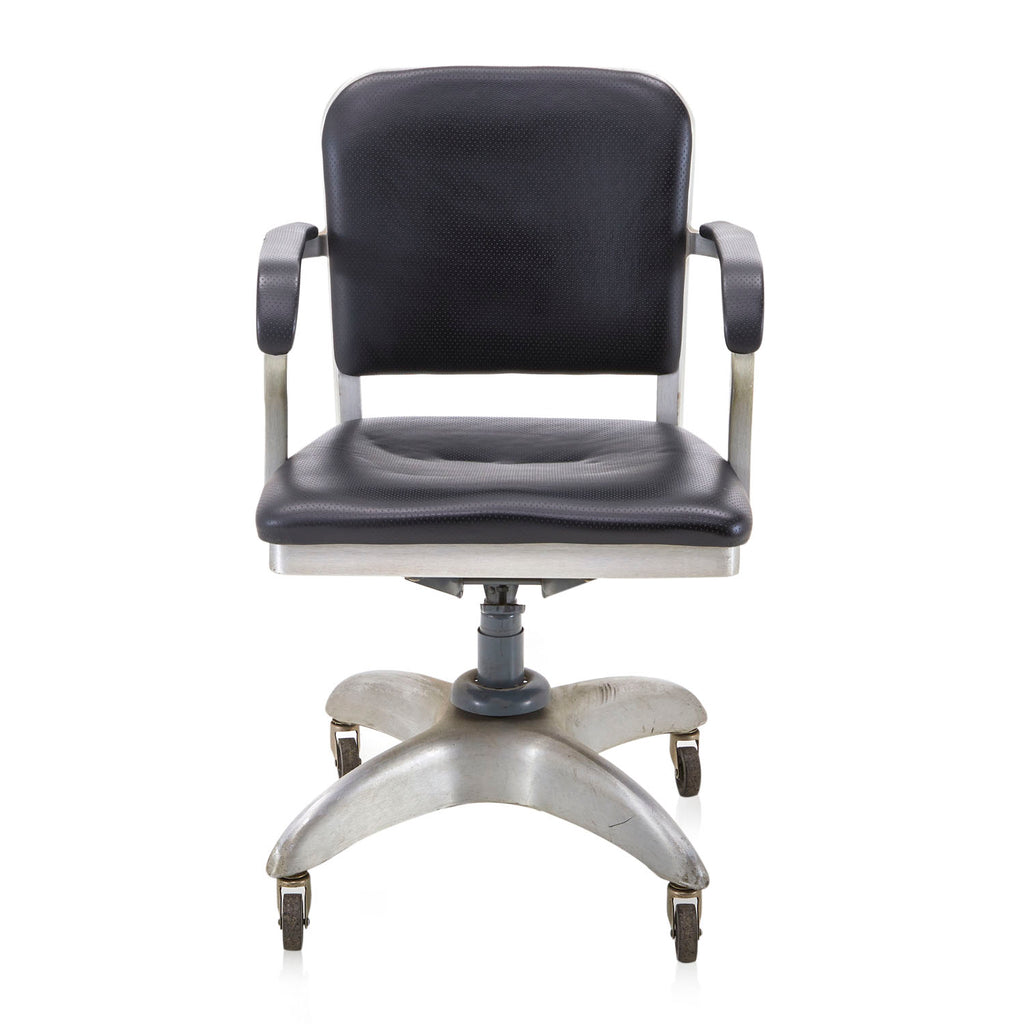 Black Leather Aluminum Office Chair