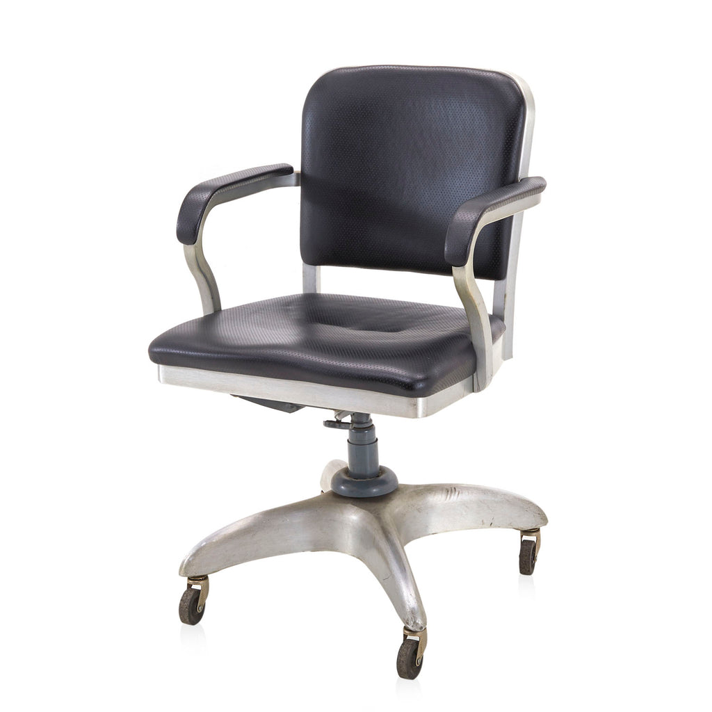 Black Leather Aluminum Office Chair