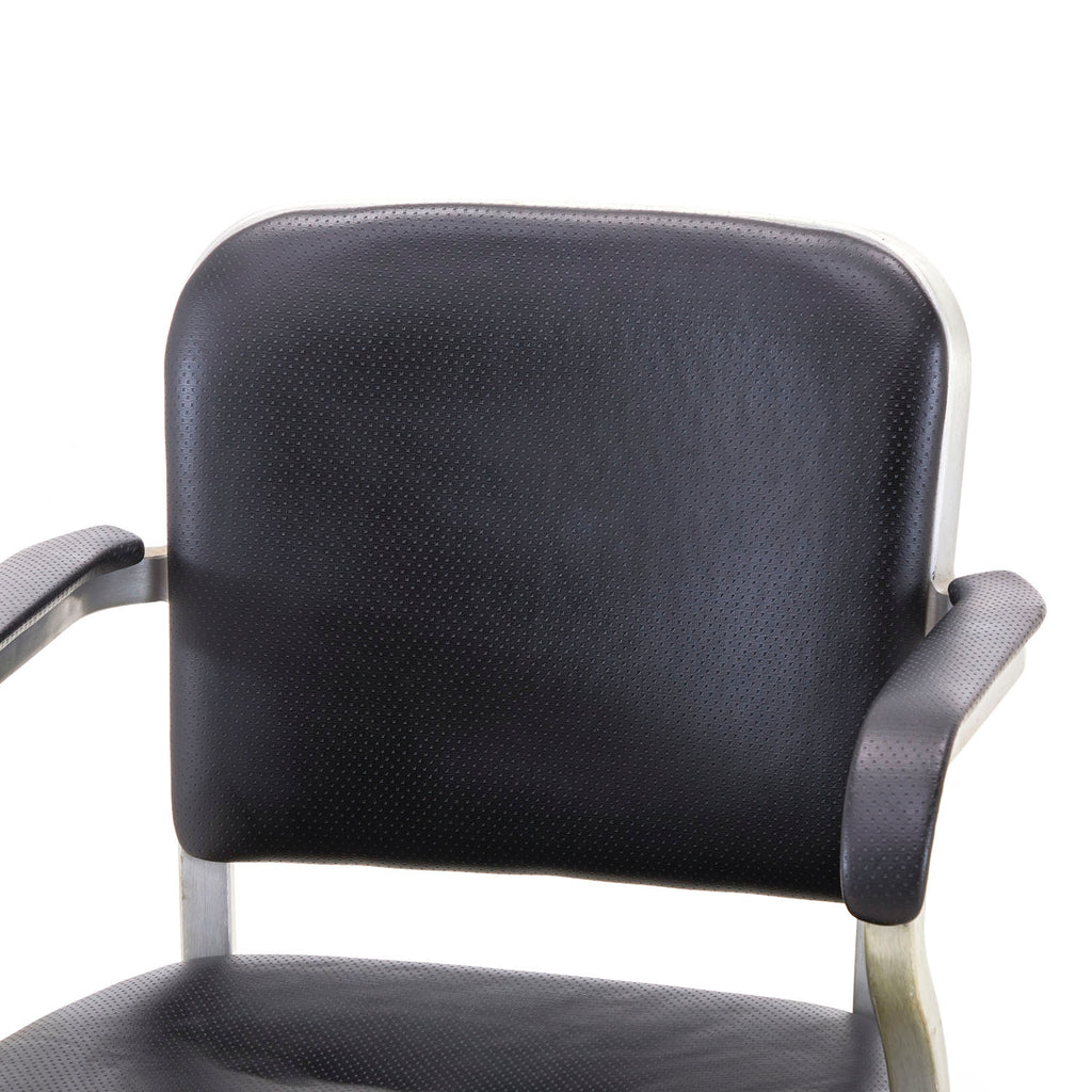 Black Leather Aluminum Office Chair