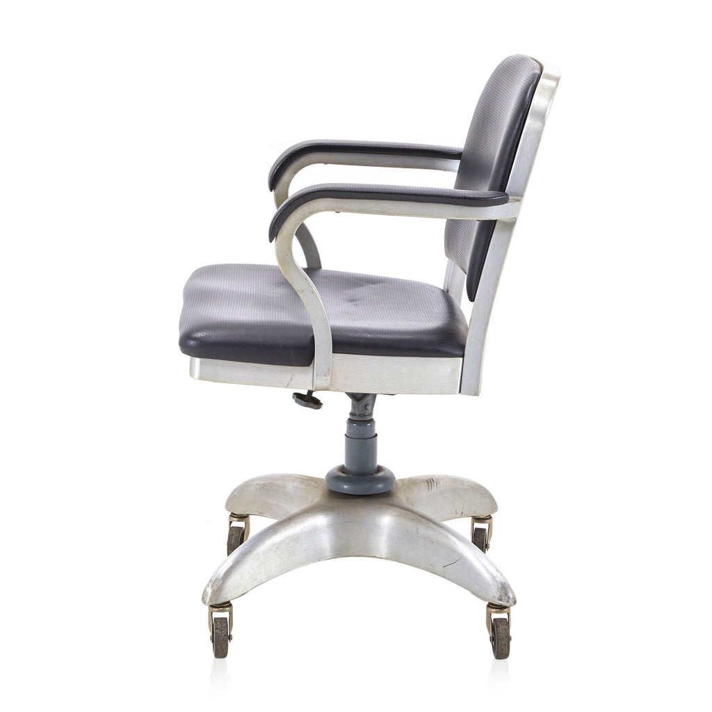 Black Leather Aluminum Office Chair