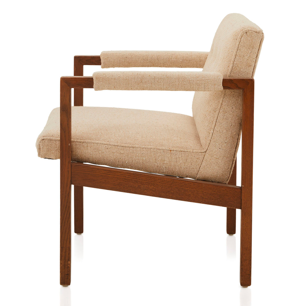 Tan Upholstered Office Arm Chair