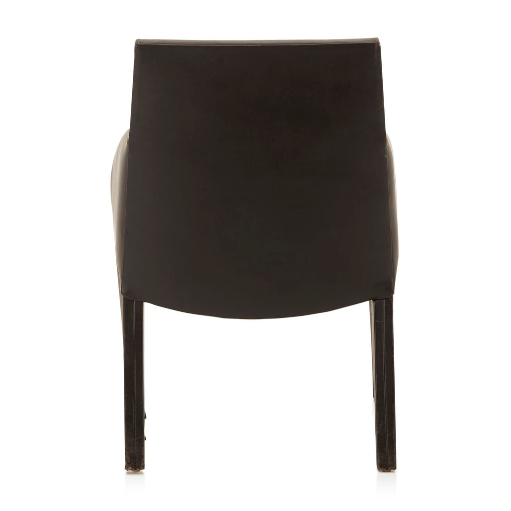 Black Leather Slim Arm Chair