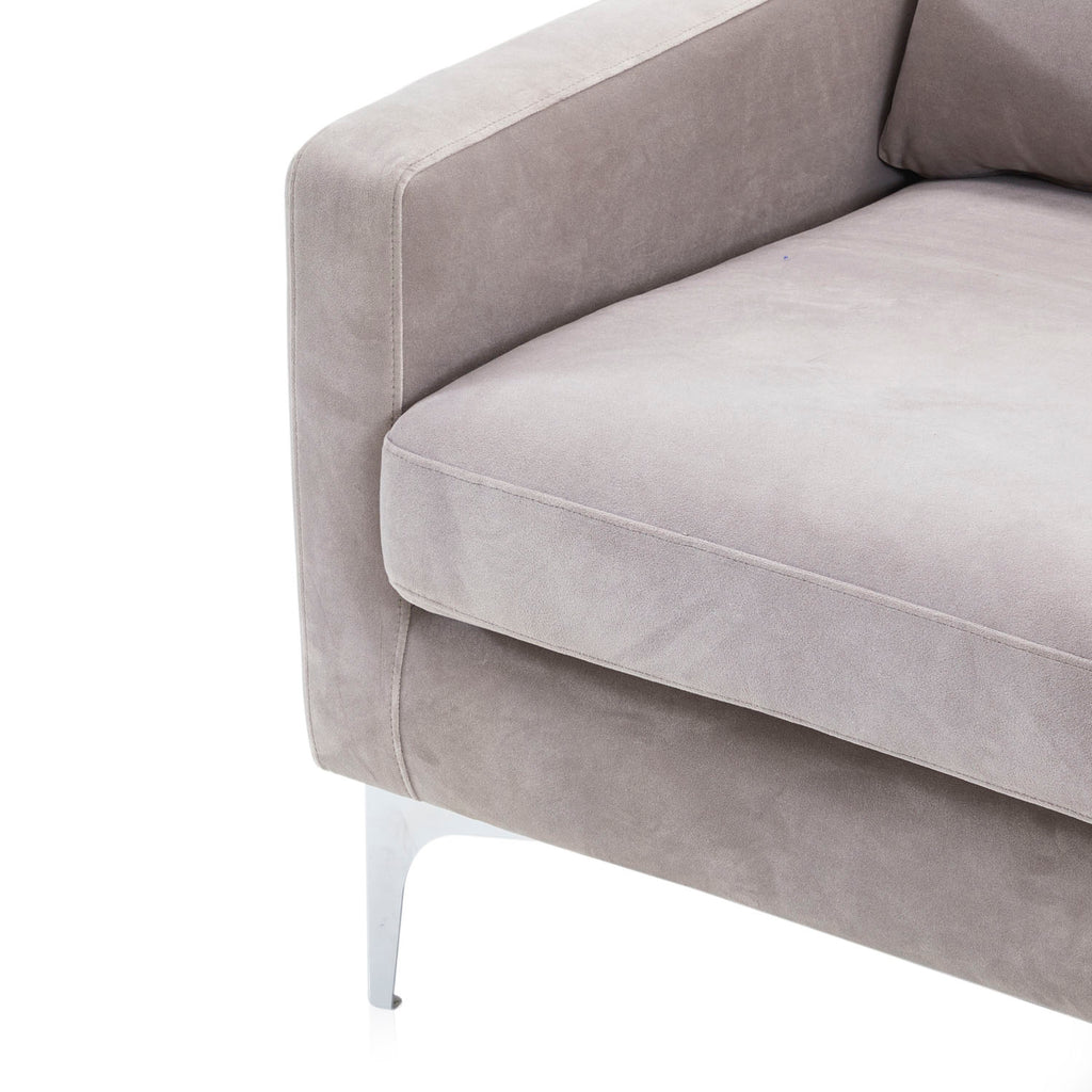 Modern Grey Velvet Arm Chair