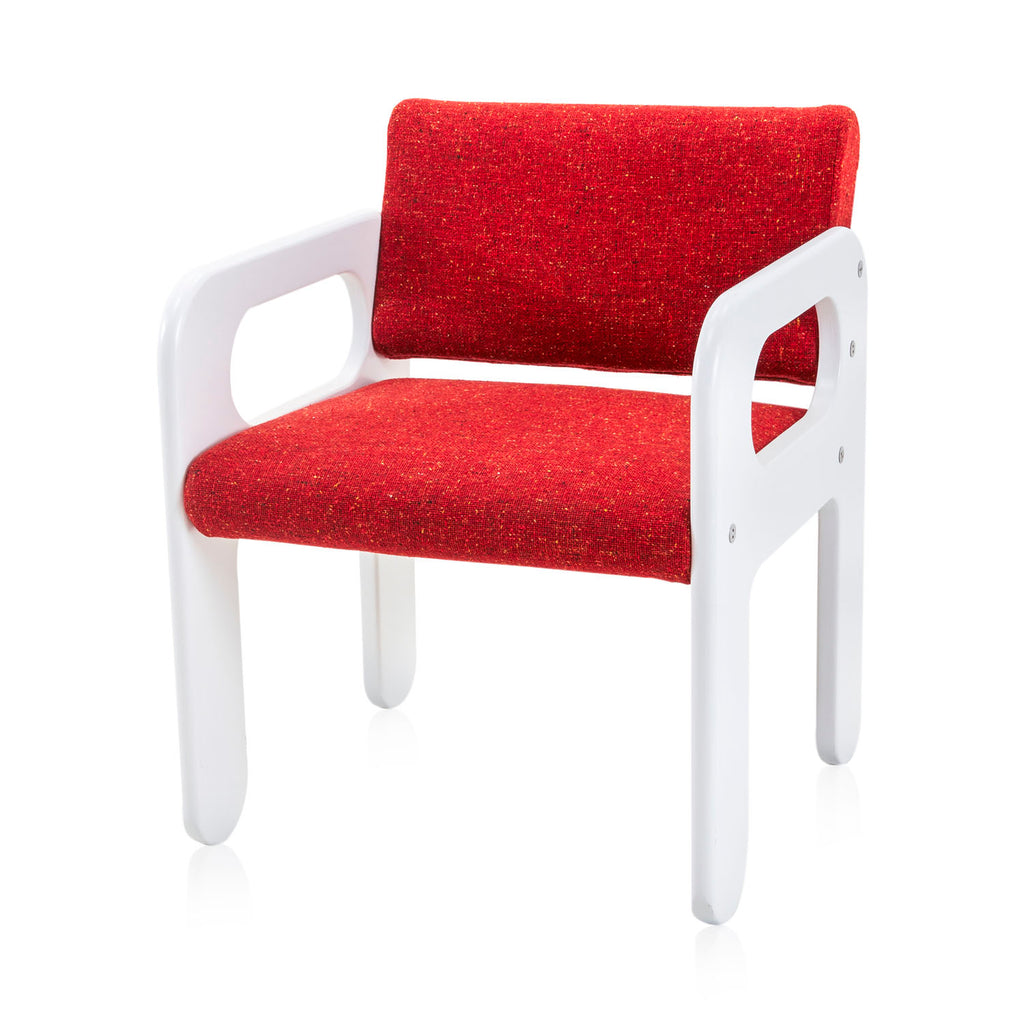 Red & White Mod Dining Arm Chair