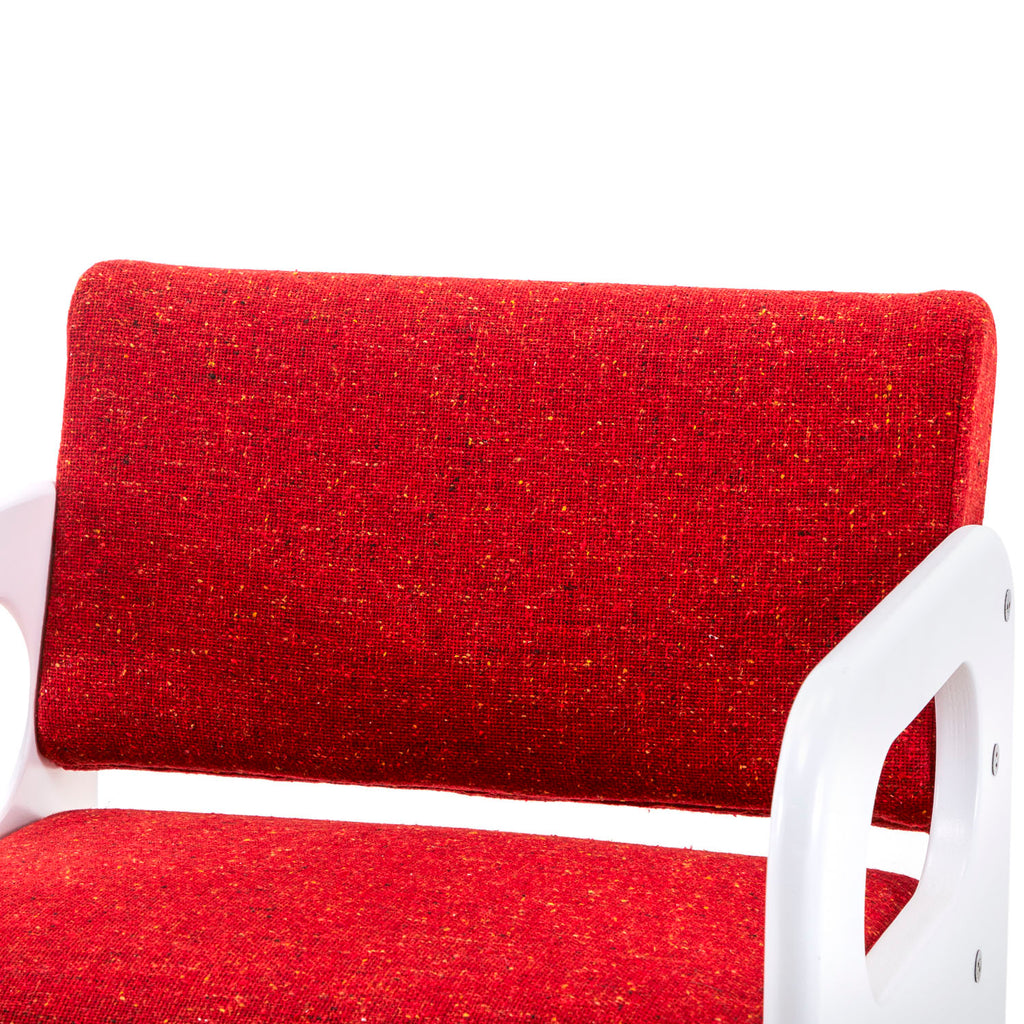 Red & White Mod Dining Arm Chair