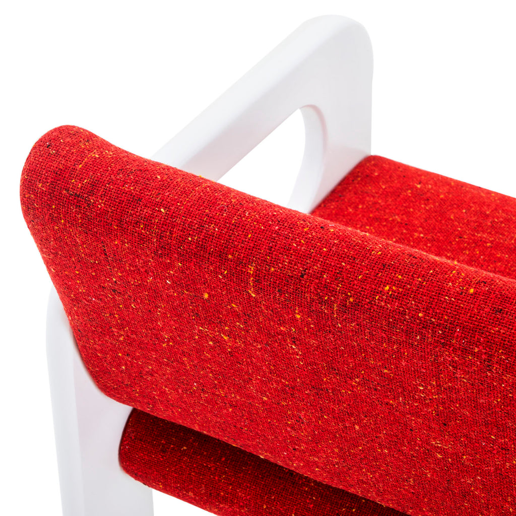Red & White Mod Dining Arm Chair