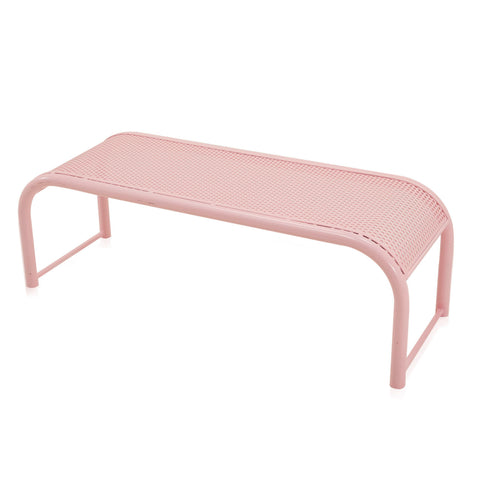 Low Pink Mesh Metal Bench