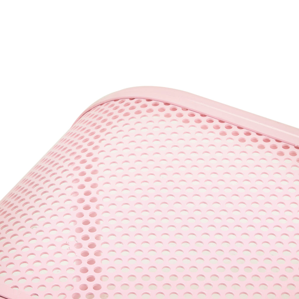 Low Pink Mesh Metal Bench