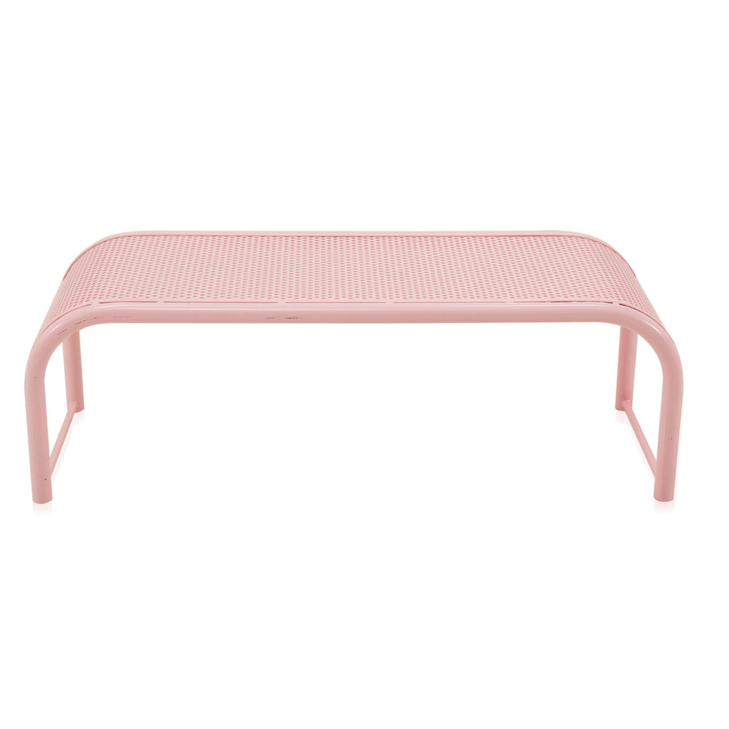Low Pink Mesh Metal Bench