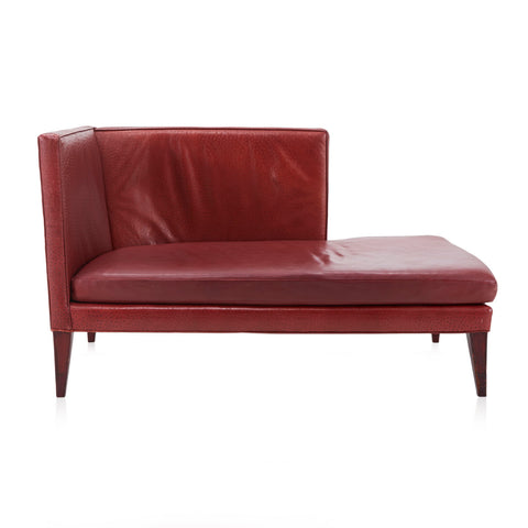 Ostrich Red Leather High Back Daybed