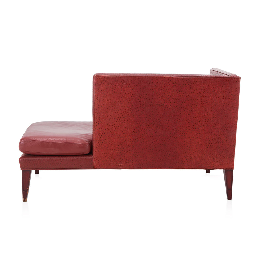 Ostrich Red Leather High Back Daybed