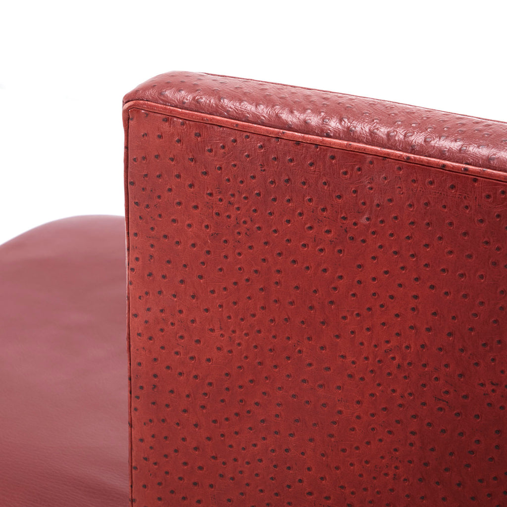 Ostrich Red Leather High Back Daybed