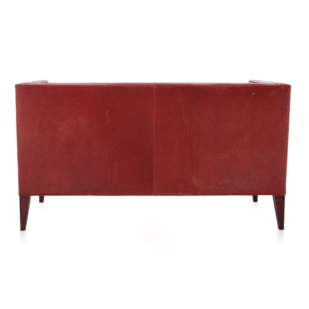 Vintage High Back Red Ostrich Sofa